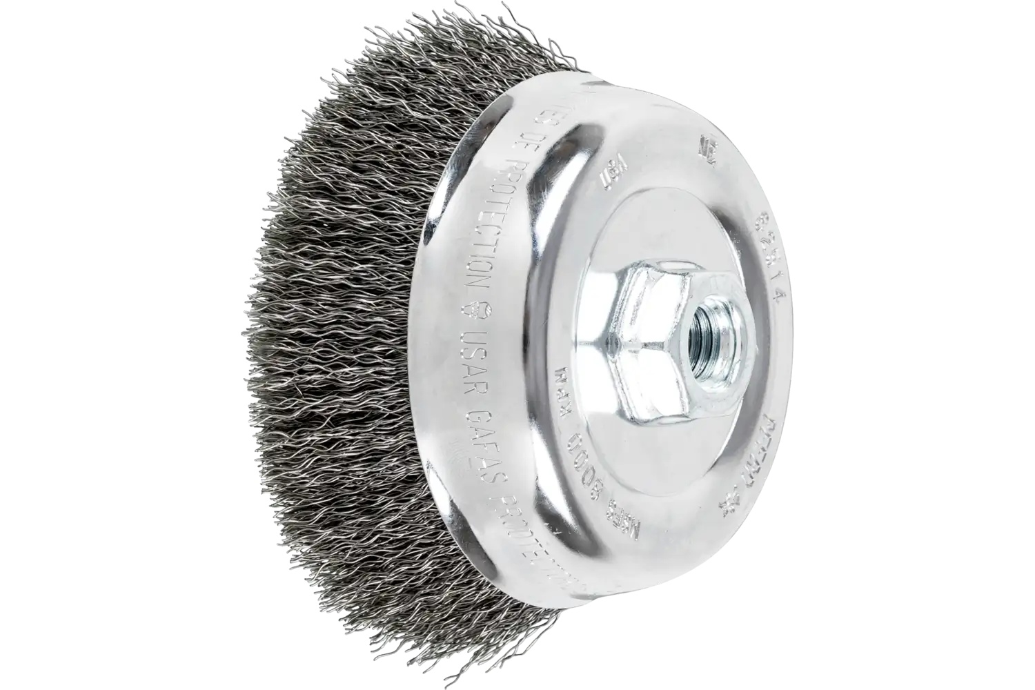 Show details for Pferd Crimped Wire Cup Brush 5" Dia. .014 Carbon Steel 5/8-11 Thread Picture of Pferd Crimped Wire Cup Brush 5" Dia. .014 Carbon Steel 5/8-11 Thread